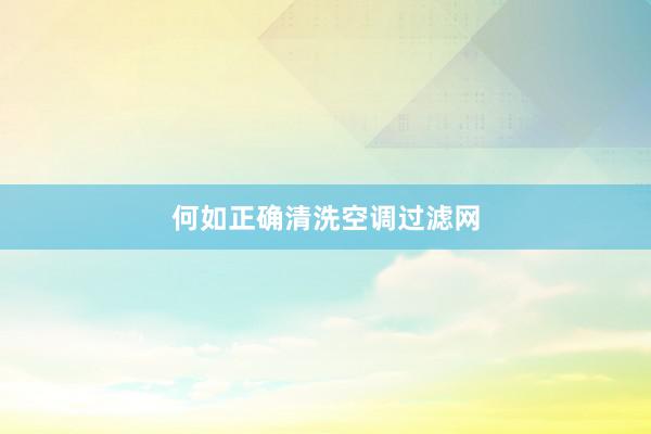 何如正确清洗空调过滤网